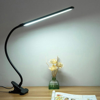 Clip-On Desk Lamp with Flexible Arm and LED Lighting