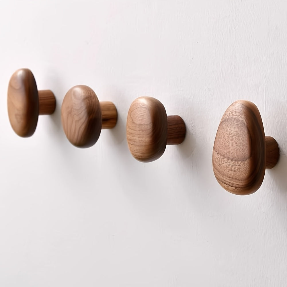 Minimalist Wooden Wall Hook with Natural Grain