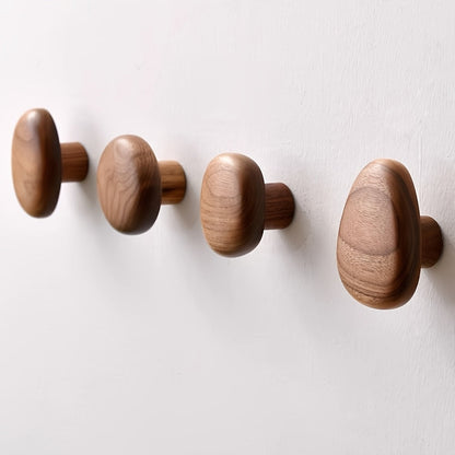 Minimalist Wooden Wall Hook with Natural Grain