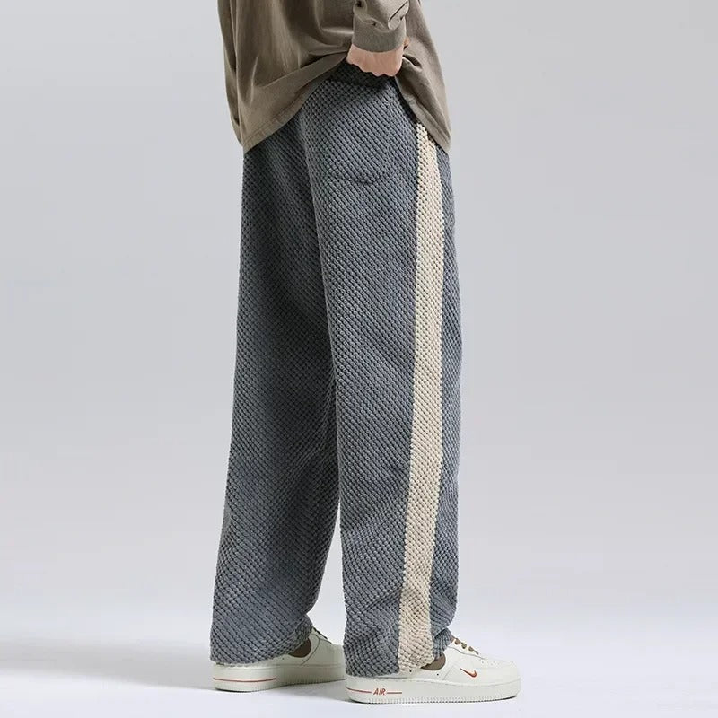George Relaxed Fit Sweatpants | Drawstring Waist Side Stripe Sweatpants