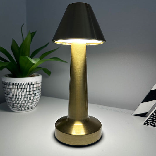Modern Cordless Brushed Brass Table Lamp