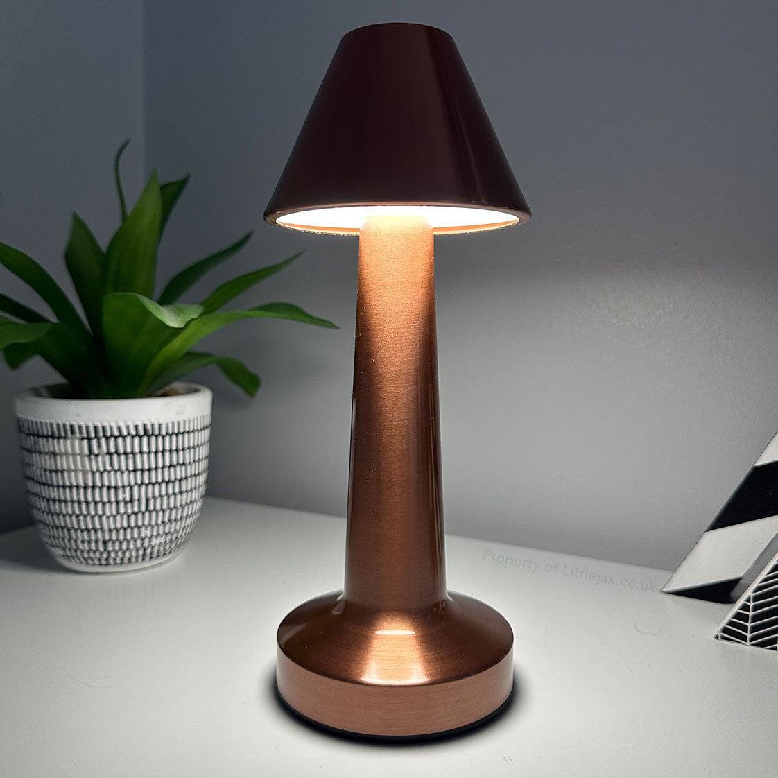 Modern Cordless Brushed Brass Table Lamp