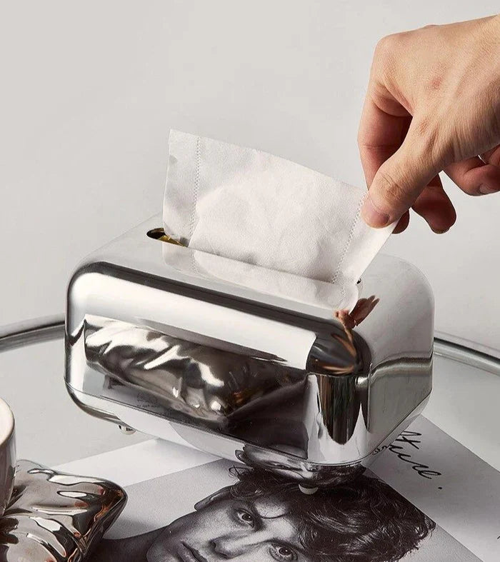 Modern Metal Tissue Dispenser With Glossy Finish