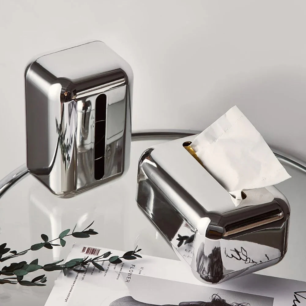 Modern Metal Tissue Dispenser With Glossy Finish