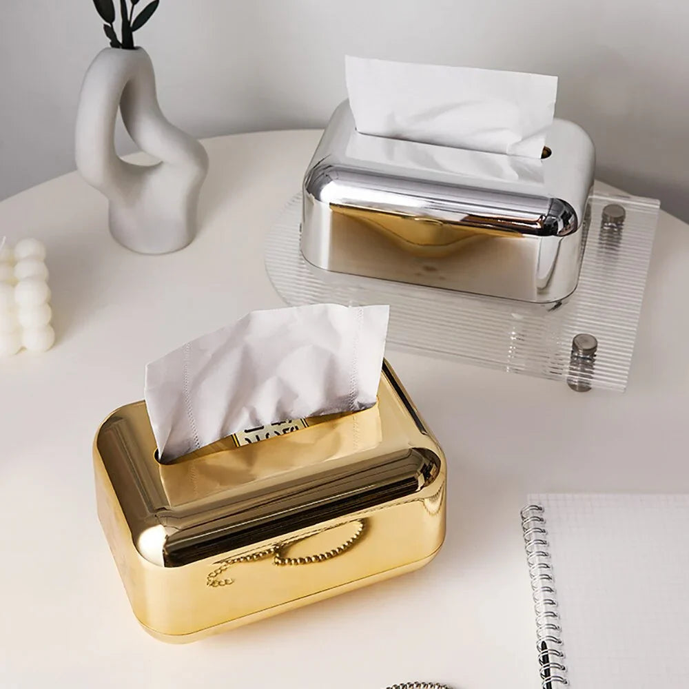 Modern Metal Tissue Dispenser With Glossy Finish