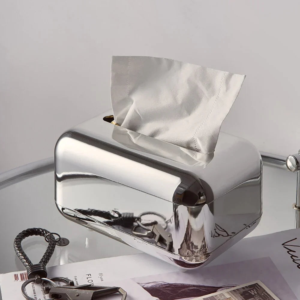 Modern Metal Tissue Dispenser With Glossy Finish