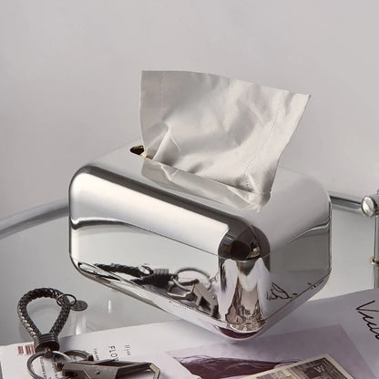 Modern Metal Tissue Dispenser With Glossy Finish