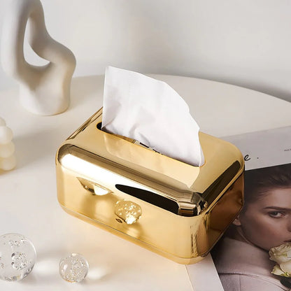 Modern Metal Tissue Dispenser With Glossy Finish