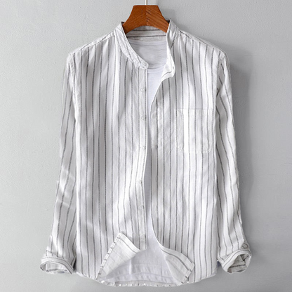 Relaxed Fit Striped Button-Up Shirt for Men – Casual Stylish Comfort
