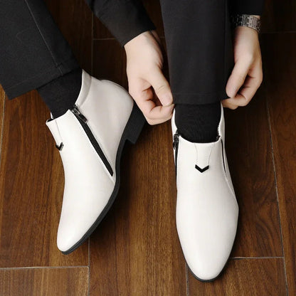 Thomas Pointed Toe Ankle Boots | Burnished Finish Business Casual Ankle Boots